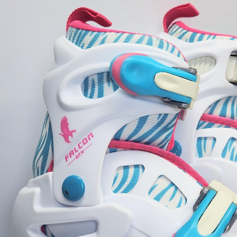 Roller Derby Falcon GTX Girls Adjustable 3-6 White Pink Inline Quad Skates Combo - Picture 12 of 16